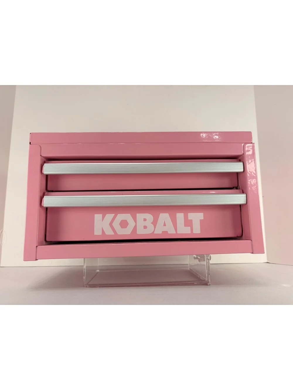 Kobalt Mini Steel Tool Box Pink 2 Drawer Small Metal Storage Craft Jewelry